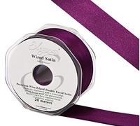 Eleganza Wired Edge Premium Double Faced Satin, Plum, 38mm x 20m