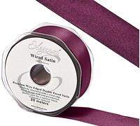 Eleganza Wired Edge Premium Double Faced Satin, Vintage Rose, 38mm x 20m
