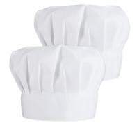 Elegaperma 2 Pack White Chef Hat,Chefs Hats for Adults,Adjustable Unisex Kitchen Uniform Cap,Cotton Bakers Hats Chef Accessories for Men Women,Fit for Head Circumference Size 58-60 cm/22.8-23.6 in