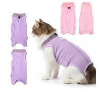 Elegaperma 2 Pcs Cat Post Surgery Suit, Soft Cat Surgery Recovery Suit, Cats Recovery Suitwith Belly Protection, Comfortable Cats Suits Post Surgerys After Surgerys for Spay, Neuter Wound Care, Skin