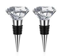 Elegaperma 2 PCS Crystal Wine Stoppers Cute, Decorative Cute Wine Stopper Wines Stoppers for Wines Bottles with Rhinestone for Bar Party and Gift Giving
