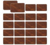 Elegaperma 20 Pcs Leather Repair Patch for Hats, 3x2 Inch Adhesive Brown Leather Patches for Hats Laser Engraving, DIY Crafts Leathers Patch for Decorating Bags,Jeans,Caps,Jackets,Backpacks