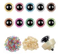 Elegaperma 200 Pcs 9 MM Glitter Safety Eyes,10 Colors Spark Amigurumi Eyes