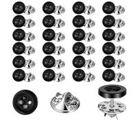Elegaperma 24 PCS Jean Button Replacement, No Sew Buttons, Black Modesty Pins for Quick Fix, Snap Fasteners Jean Button as Alternative to Traditional Buttons