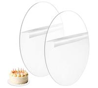 Elegaperma 2Pcs Acrylic Cake Disc, 8In Cake Board Acrylics Circles, 8In Transparent Acrylics Discs for Cakes Decorating, Blanks for Baking, Display Stand
