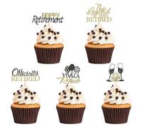 Elegaperma 30Pcs Retirement Cupcake Toppers, Retirement Cake Decorations | Officially Retired Cupcake Picks Adventure Begins No Work Zone Cupcake Toppers Retirement for Farewell Party Cake Decorations