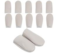Elegaperma 5 Pairs Leather Thimbles for Sewing, Thimbles for Hand Sewing Quilting, Professional Leather Thimble, Embroidery Needlework DIY Gift Ideas (Gray White)