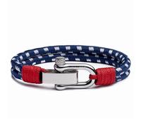 Elegatto Duetto Platinum Rope Bracelet for Men | Double Nautical Nylon Cord with Silver Polished Stainless Steel Shackle Clasp | Waterproof and Fade-Resistant, S, Nylon, no gemstone