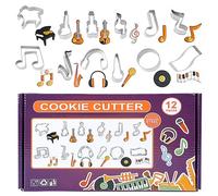 Elegauit Cookie Cutters Set, Music Note Shape 12 PCS Stainless Steel Cookie Cutter for DIY Baking, Homemaking Biscuits, Dough, Kitchen, Party