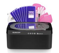 ELEGCOV Paraffin Wax Machine for Hand and Feet, 4500ml Paraffin Warmer with 8 Pack Paraffin Wax Refills, Precision Temperature Control for Reservation Paraffin Wax Bath, Fast Wax Meltdown, Black