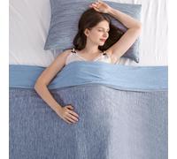 Elegear Cooling Blanket for Night Sweats, Q-Max 0.5 Arc-Chill 3.0 Cool Fiber Summer Throw for Bed Sofa Chair Travel Adult Kids Hot Sleeper, Comfort, Lightweight, Twin/Double, 150x200cm, Blue