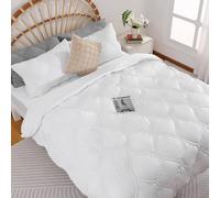 Elegear Duvet Cover Sets 2 Piece, Single Bedding Set Comforter 140x210cm and Pillowcase 50x75cm Quilt Protector with 140 GSM Cotton, Soft, Comfortable, Breathable, Machine Washable, White