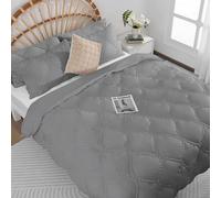 Elegear Duvet Cover Sets 2 Piece, Single Bedding Set Comforter 140x210cm and Pillowcase 50x75cm Quilt Protector with 140 GSM Cotton, Soft, Comfortable, Breathable, Machine Washable, Gray