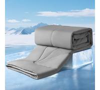 Elegear Revolutionary Cooling Comforter Queen Absorb Body Heat to Keep Cool, Cooling Blanket for Hot Sleepers Japanese Arc-Chill 3.0 Cool Tech Fabric Summer Comforter Hypo-Allergenic Cool Quilt - Gray