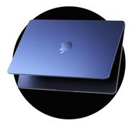 eleger Matte Crystal Case Compatible with MacBook Air 13 inch M4 M3 M2 [Matching Mac's color], 2025 2024 2022 Release, Ultra Thin Hard Case for Mac Air 13.6", Midnight Transparent