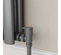 Elego Anthracite Gray Modern Manual Angled Radiator Valves (pair)
