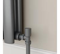 Elego Anthracite Gray Modern Manual Angled Radiator Valves (pair)
