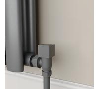 Elego Anthracite Gray Modern Manual Angled Radiator Valves (pair)