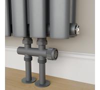 Elego Anthracite Gray Modern Manual H Block Radiator Valves