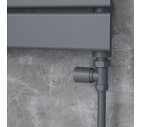Elego Anthracite Gray Modern Manual Straight Radiator Valves (pair)