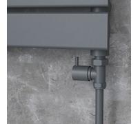 Elego Anthracite Gray Modern Manual Straight Radiator Valves (pair)