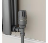 Elego Anthracite Gray Modern TRV Angled Thermostatic Radiator Valves With Lockshield