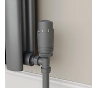 Elego Anthracite Gray Modern TRV Angled Thermostatic Radiator Valves With Lockshield