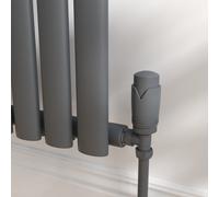 Elego Anthracite Gray Modern TRV Angled Thermostatic Radiator Valves With Lockshield
