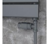 Elego Anthracite Gray Modern TRV Straight Thermostatic Radiator Valves With Lockshield