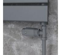 Elego Anthracite Gray Modern TRV Straight Thermostatic Radiator Valves With Lockshield