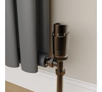 Elego Black Nickel Modern TRV Angled Thermostatic Radiator Valves With Lockshield