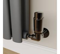Elego Black Nickel Modern TRV Corner Thermostatic Radiator Valves With Lockshield