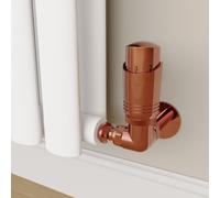 Elego Black Nickel Modern TRV Corner Thermostatic Radiator Valves With Lockshield