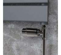 Elego Black Nickel Modern TRV Straight Thermostatic Radiator Valves With Lockshield