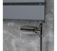 Elego Black Nickel Modern TRV Straight Thermostatic Radiator Valves With Lockshield