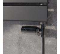 Elego Black Nickel Modern TRV Straight Thermostatic Radiator Valves With Lockshield
