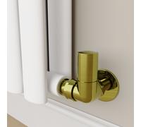 Elego Brushed Brass Modern Manual Corner Radiator Valves With Lockshield