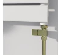 Elego Brushed Brass Modern Manual Straight Radiator Valves (pair)