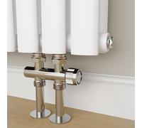 Elego Chrome Modern Manual H Block Radiator Valves