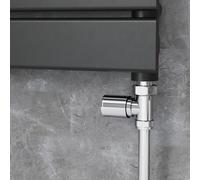 Elego Chrome Modern Manual Straight Radiator Valves (pair)