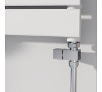 Elego Chrome Modern Manual Straight Radiator Valves (pair)