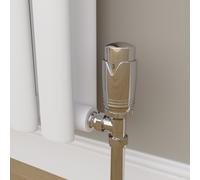 Elego Chrome Modern TRV Angled Thermostatic Radiator Valves With Lockshield