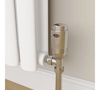Elego Chrome Modern TRV Angled Thermostatic Radiator Valves With Lockshield