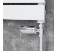 Elego Chrome Modern TRV Straight Thermostatic Radiator Valves With Lockshield