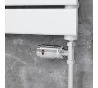 Elego Chrome Modern TRV Straight Thermostatic Radiator Valves With Lockshield