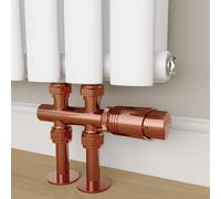 Elego Copper Modern TRV H Block Thermostatic Radiator Valves