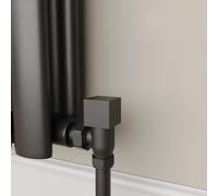Elego Matte Black Modern Manual Angled Radiator Valves (pair)