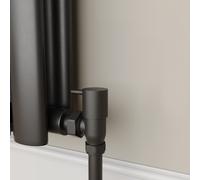 Elego Matte Black Modern Manual Angled Radiator Valves (pair)