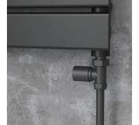 Elego Matte Black Modern Manual Straight Radiator Valves (pair)