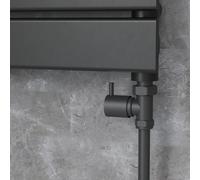 Elego Matte Black Modern Manual Straight Radiator Valves (pair)